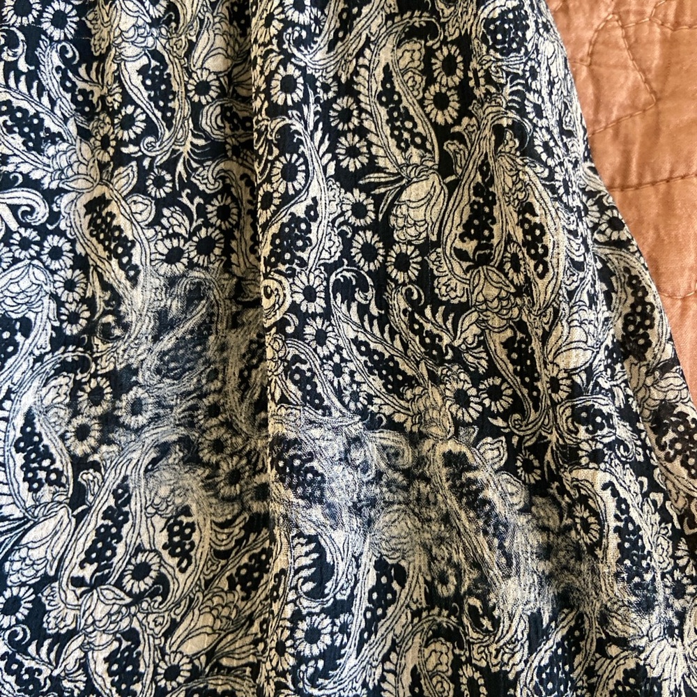 Sezane black and cream paisley print midi dress - Size 38 - Picture 12 of 13